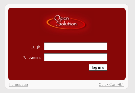 Login panel